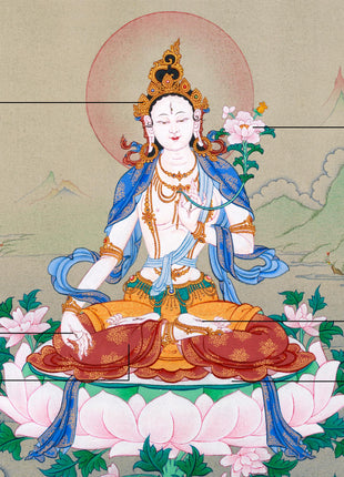 White Tara Thangka – The Compassionate Female Buddha