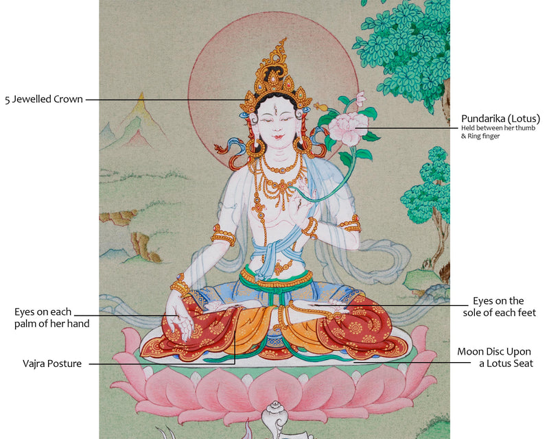 Small Maa White Tara Figure – Divine Compassion and Healing Art