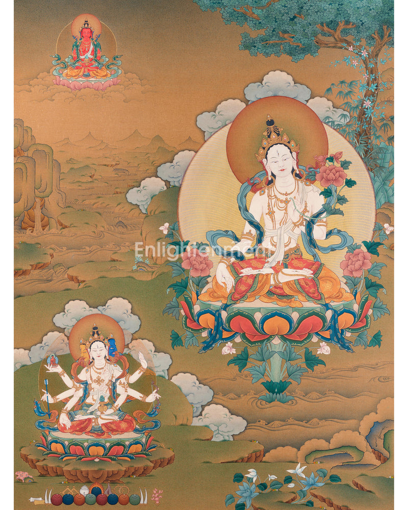 Bodhisattvas of Long Life: White Tara, Amitayus, Namgyalma Buddhist Art