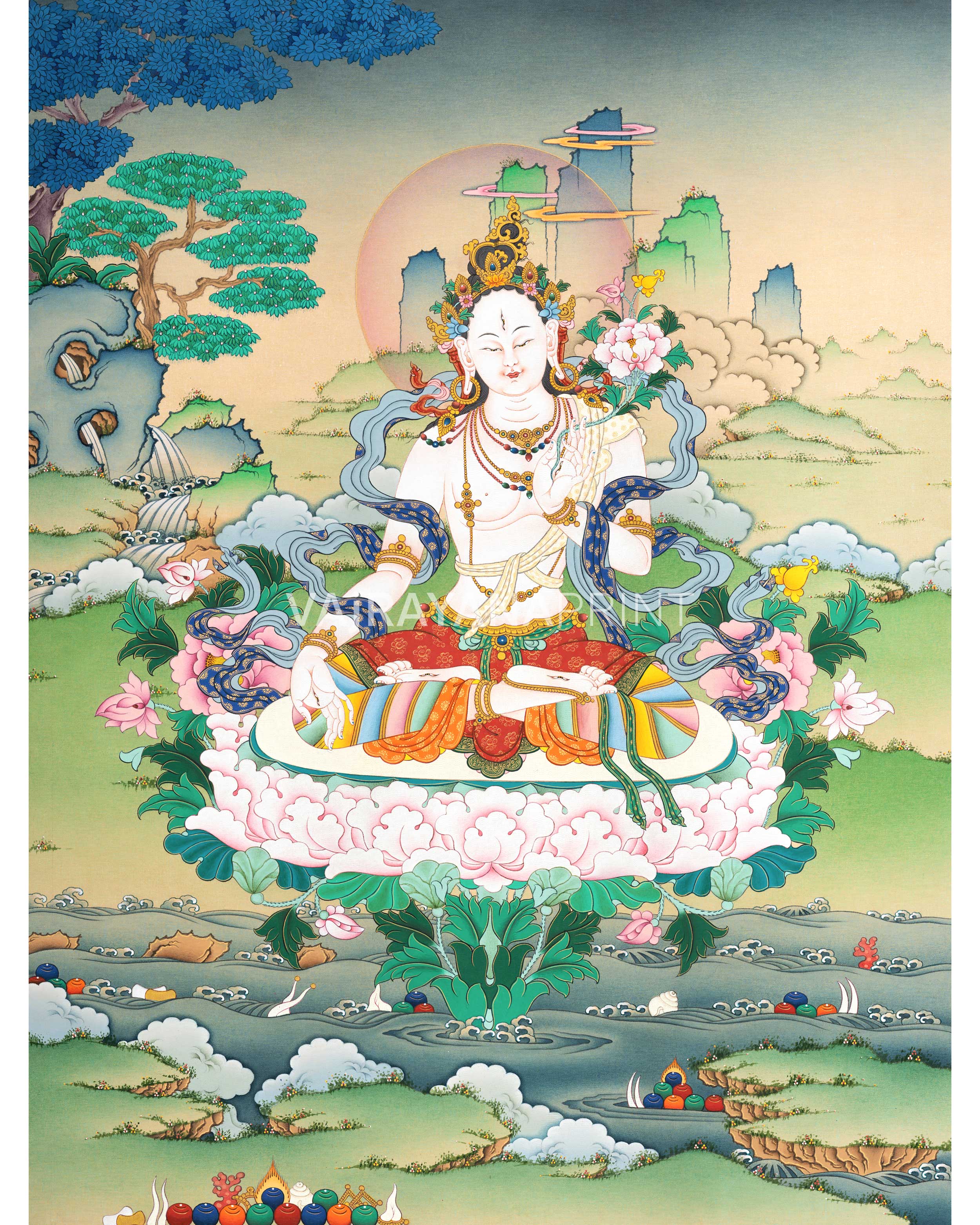 Amitayus-White Tara- Namgyalma Three Thangka Set