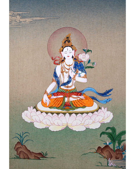 Buddhist White Tara Thangka