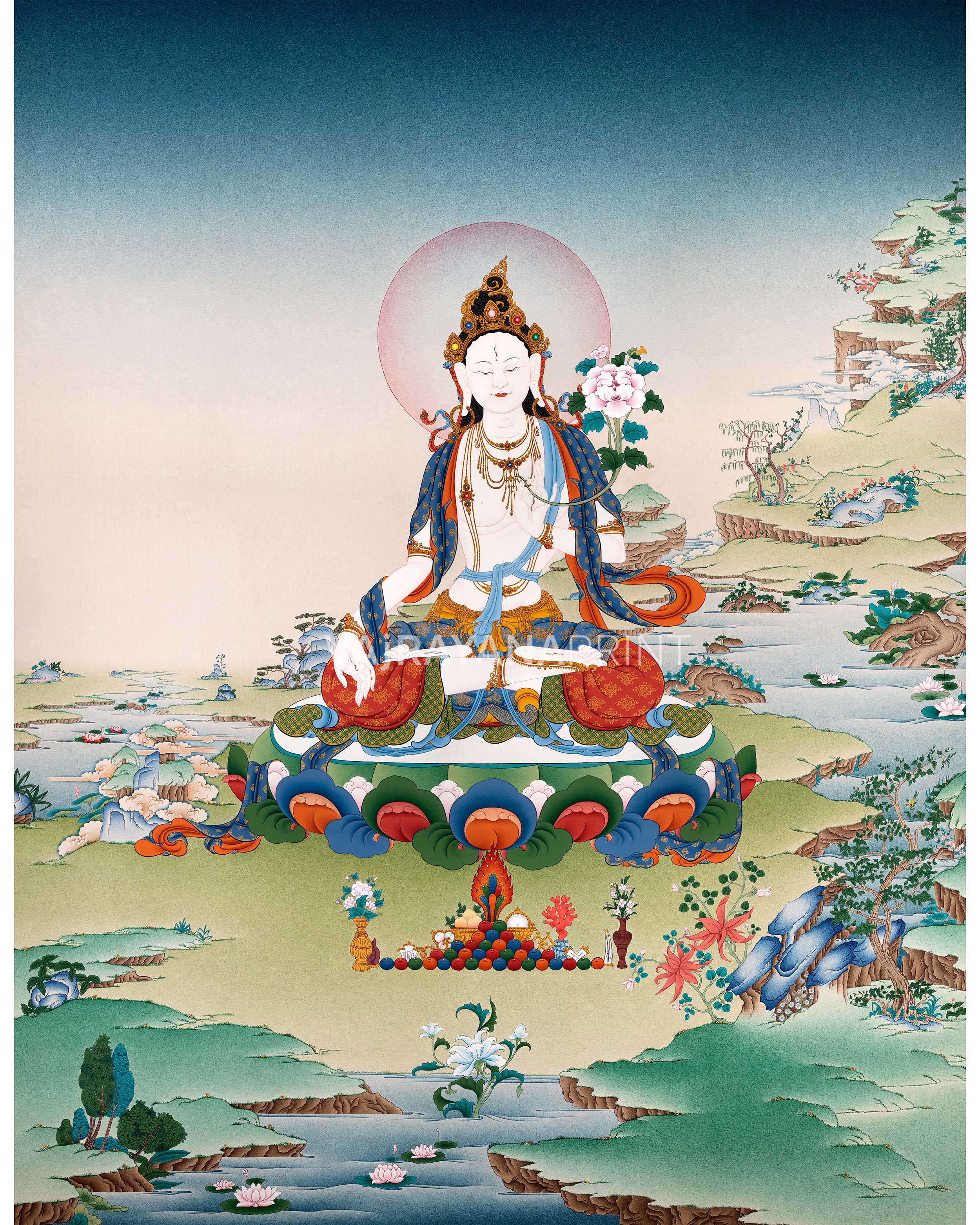 White Tara Thangka Print