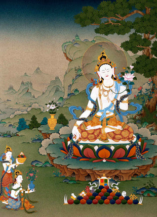 White Tara Thangka For Your Meditation Practice | Himalayan Buddhist Art