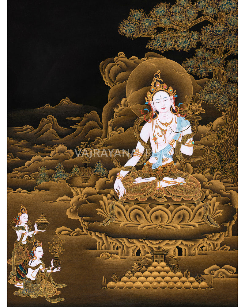 Sita Tara 24K Gold Thangka |  Divine Feminine | Compassion and Healing Art