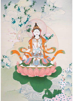 Divine Goddess White Tara Thangka
