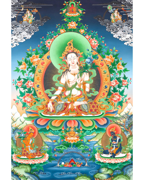white tara art buddha