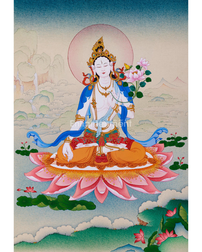 Surreal Mother White Tara Thangka