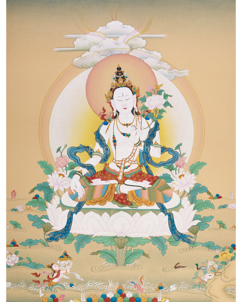 Radiant White Tara Thangka | Masterwork from Enlightenment Studio