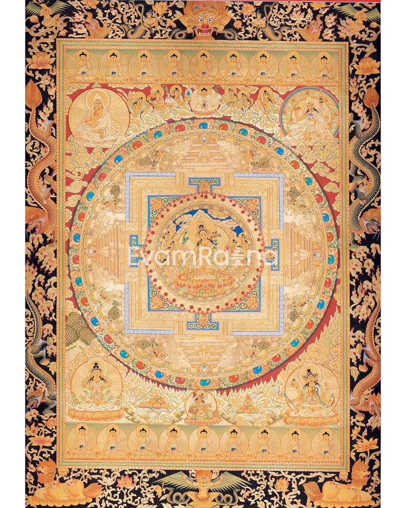 White Tara Mandala | Buddhist Thangka Painting | 24K Gold Himalayan Art