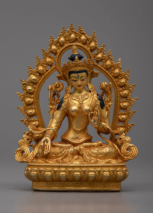 Goddess Machine Made White Tara Statue