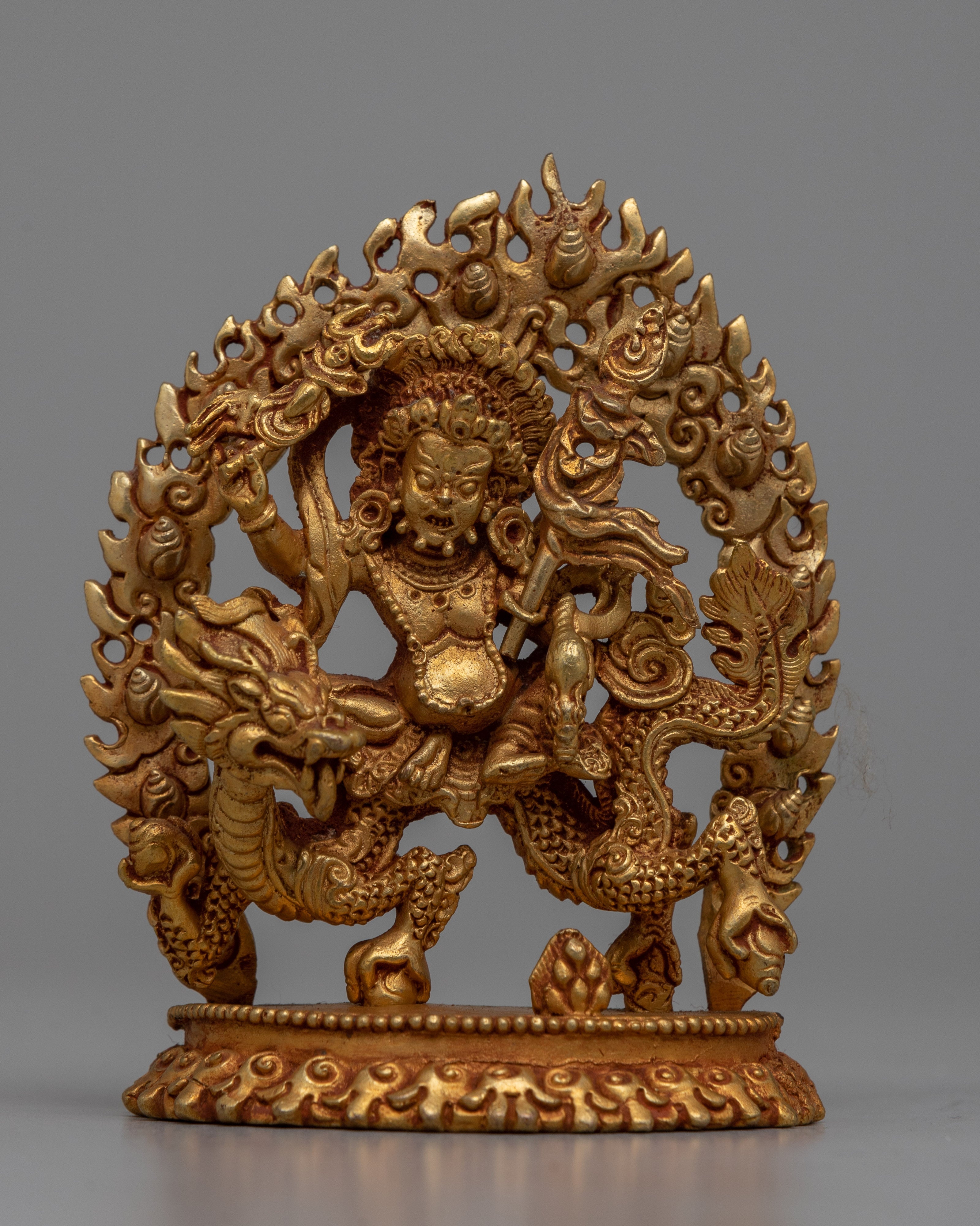 Machine Deity Machine Made White Dzambhala Statue | Powerful Tibetan Guardian Deity