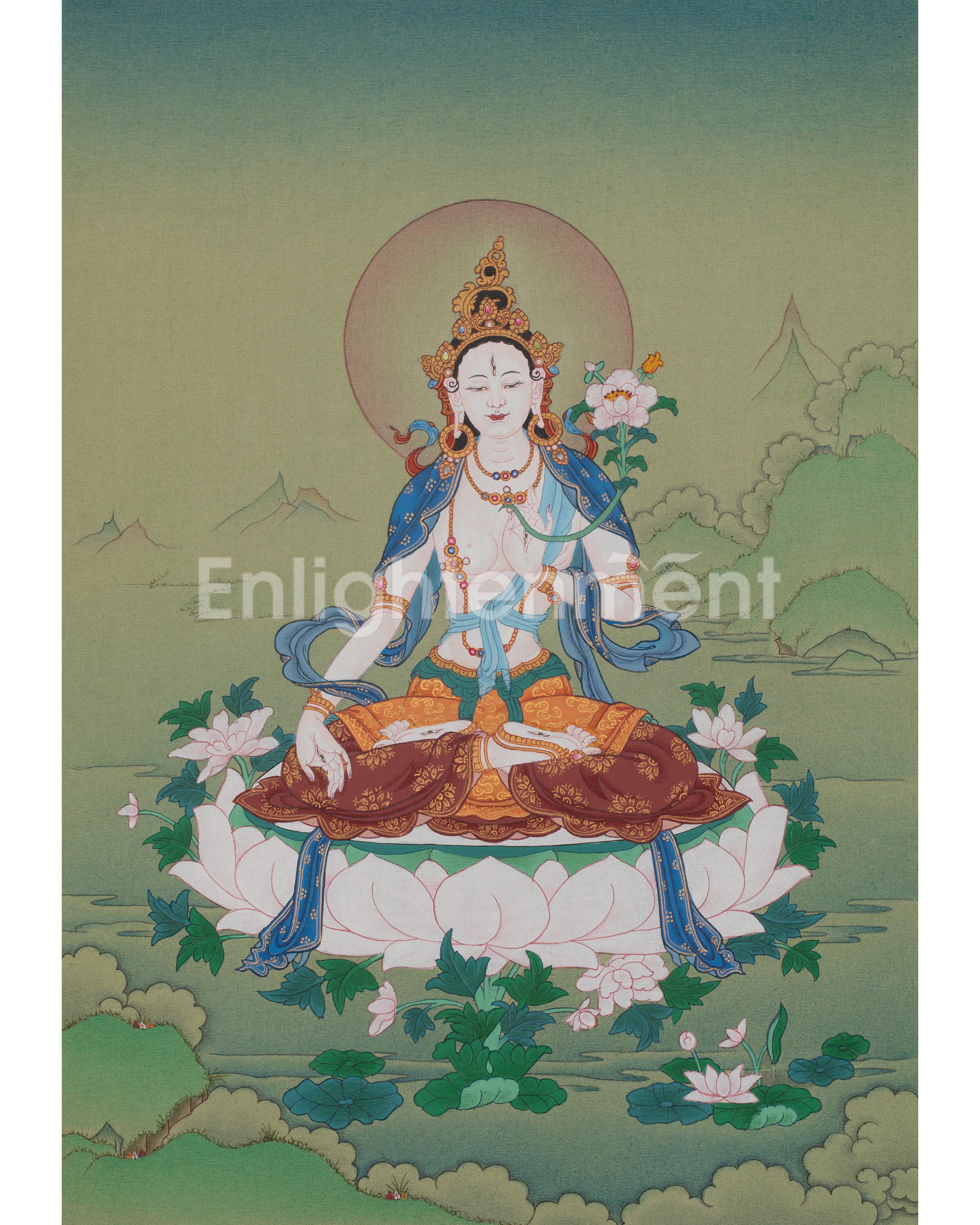 White Tara Compassion Thangka Art