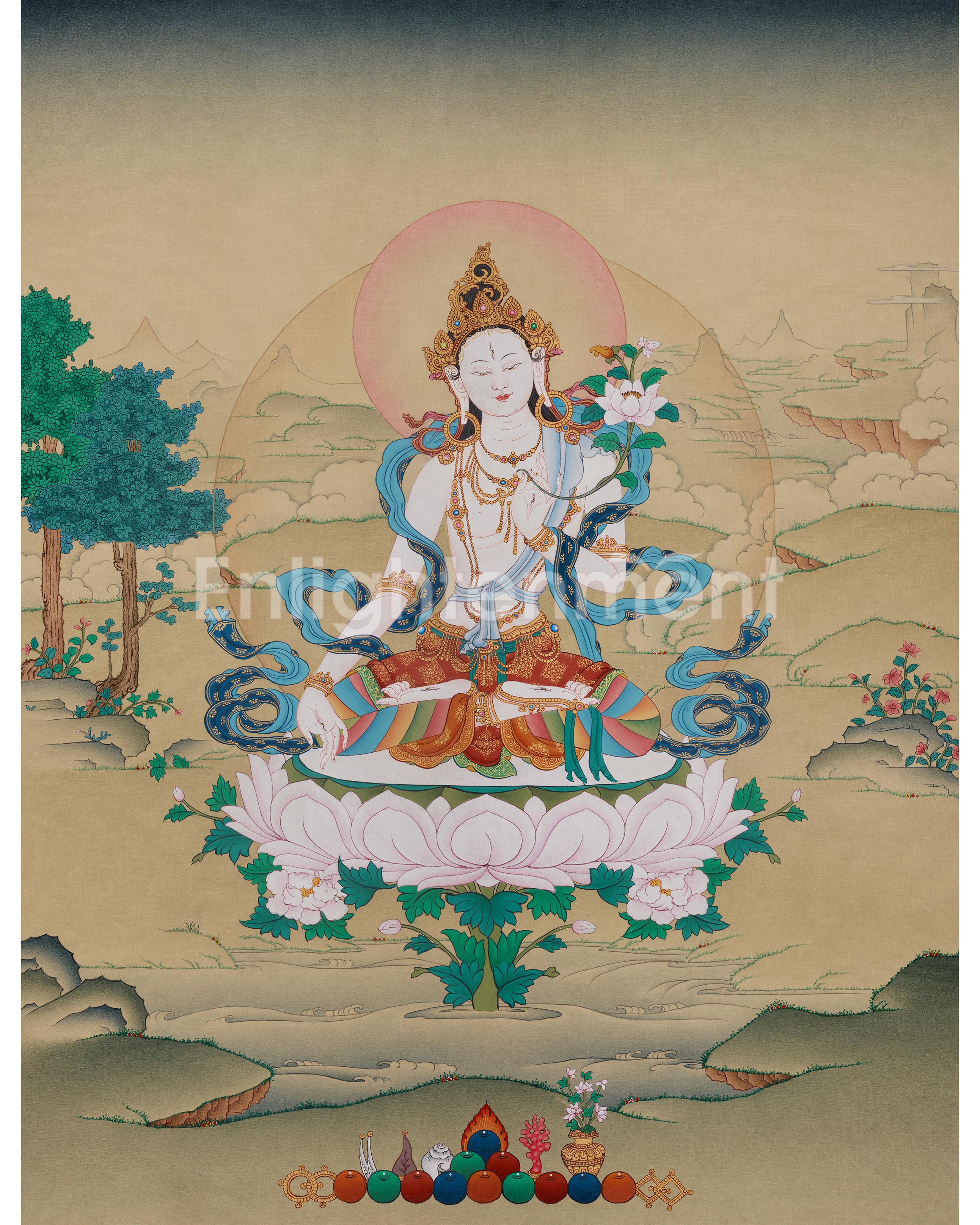White Tara Healing Buddhist Art 