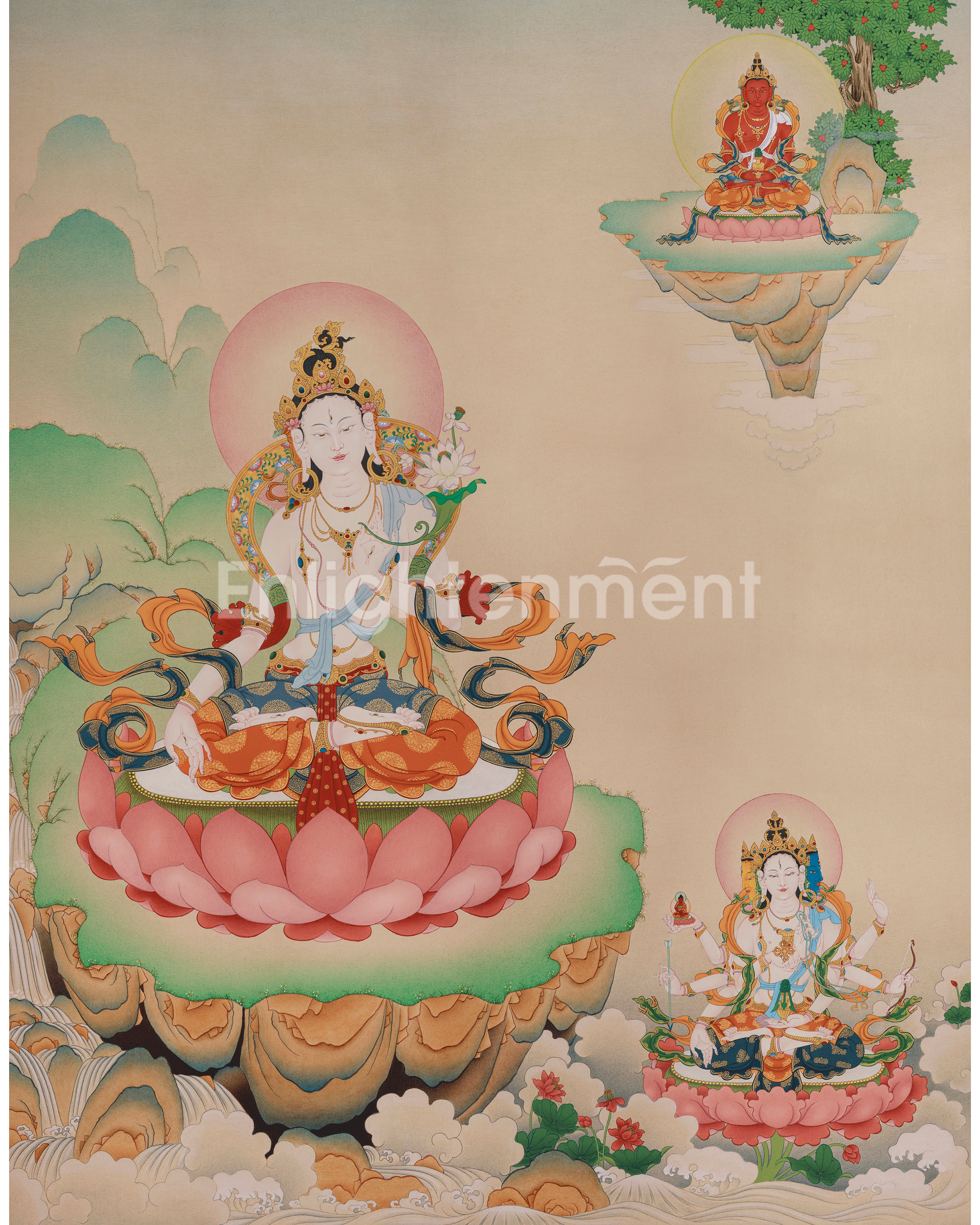 White Tara Healing Deity Thangka 