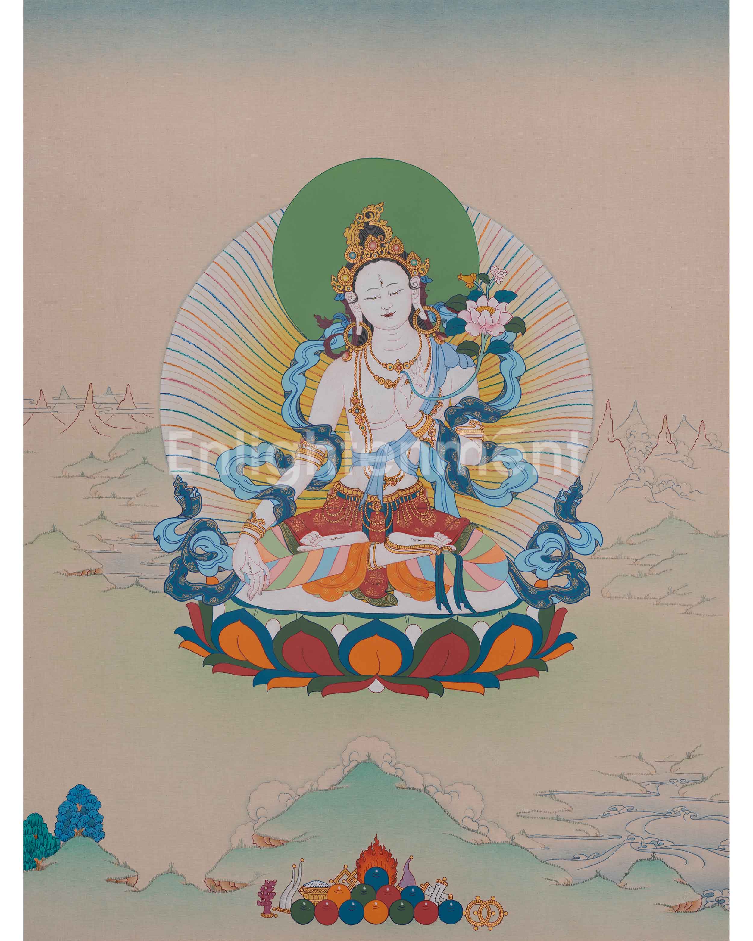 White Tara Spiritual Artwork