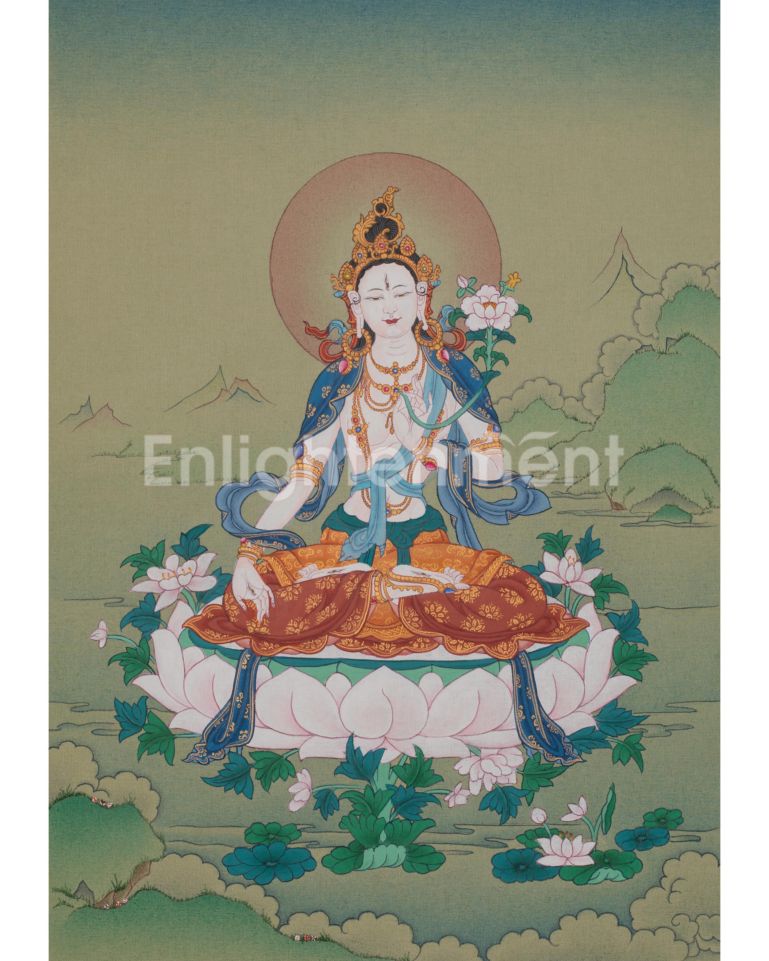 White Tara Spiritual Thangka