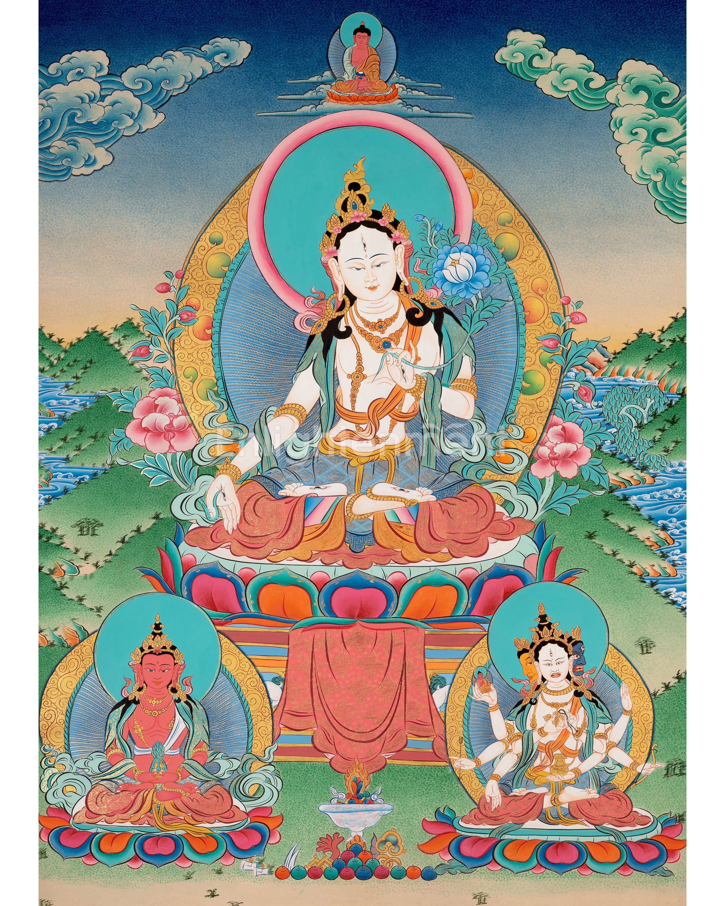 White Tara Thangka Painting