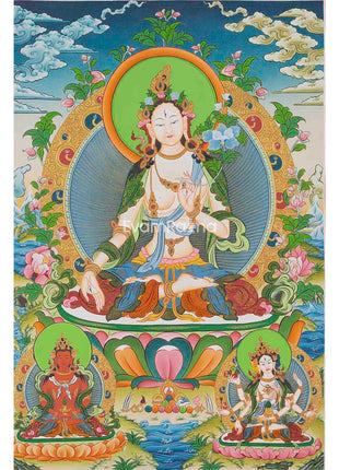 White Tara Thangka Painting 