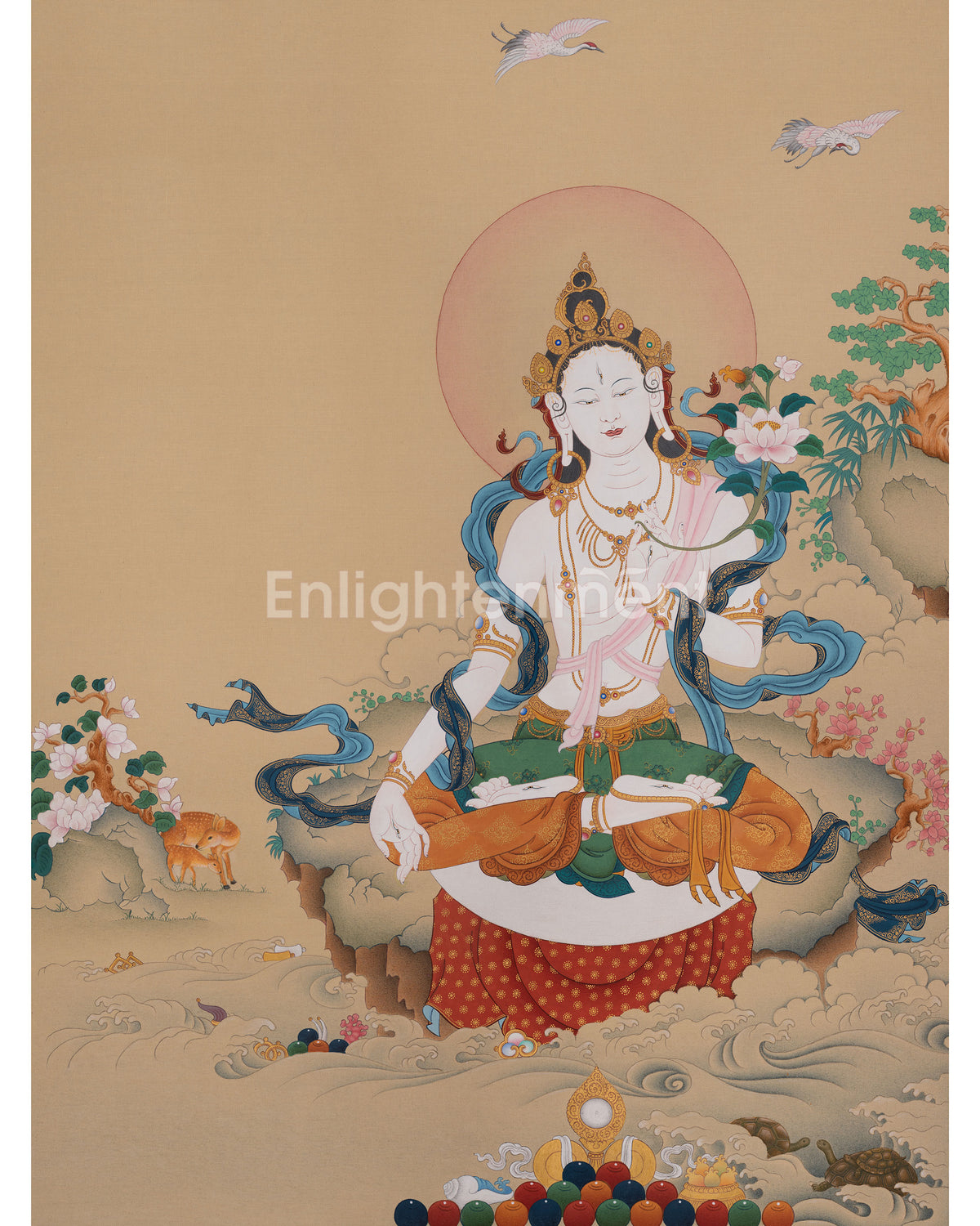 White Tara Vajrayana Buddhist Art 