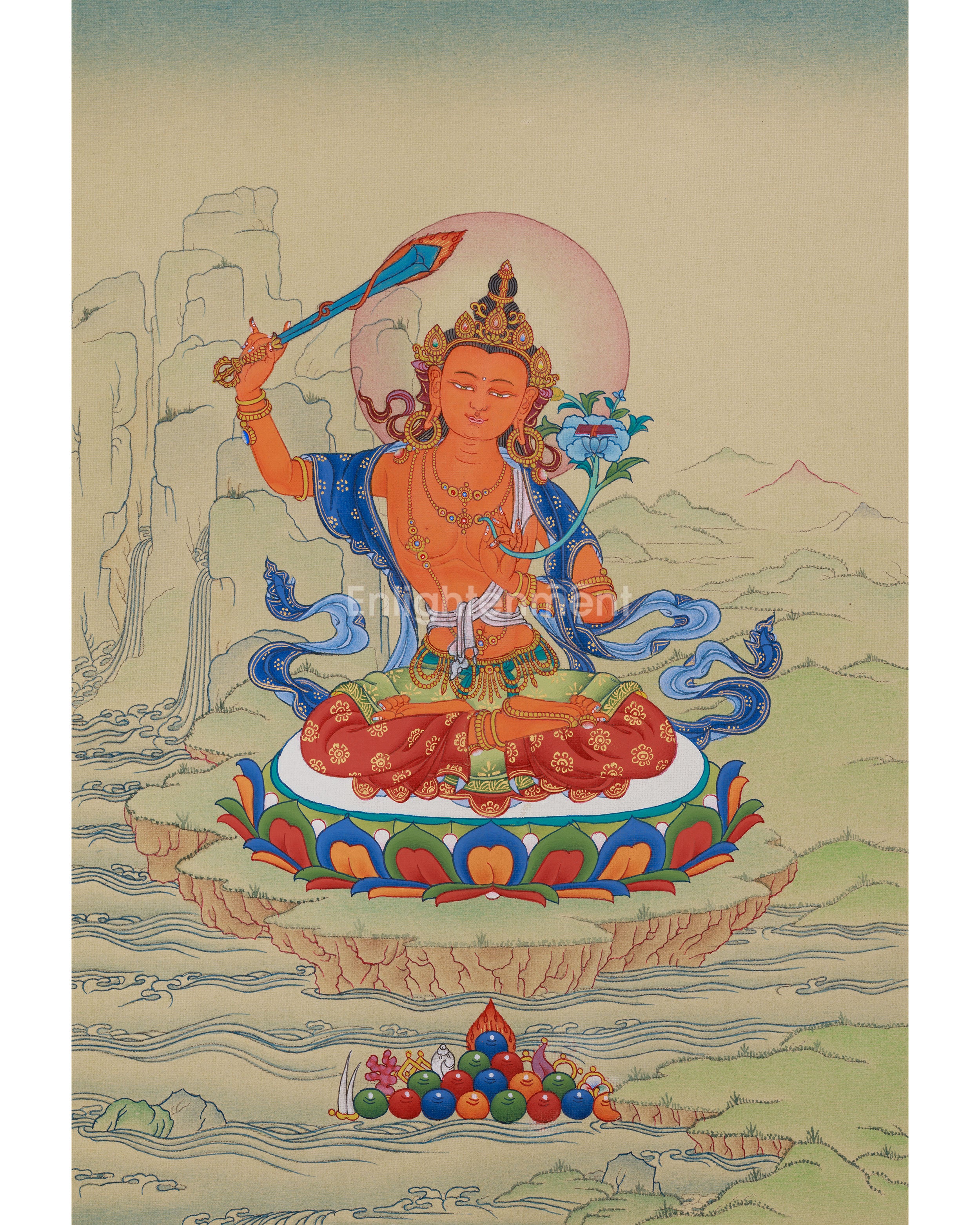 Wisdom Bodhisattva Manjushri Thangka 