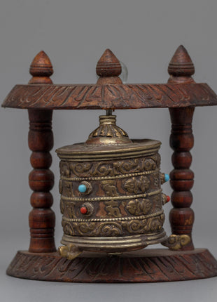 Wooden Prayer Wheel Nepal