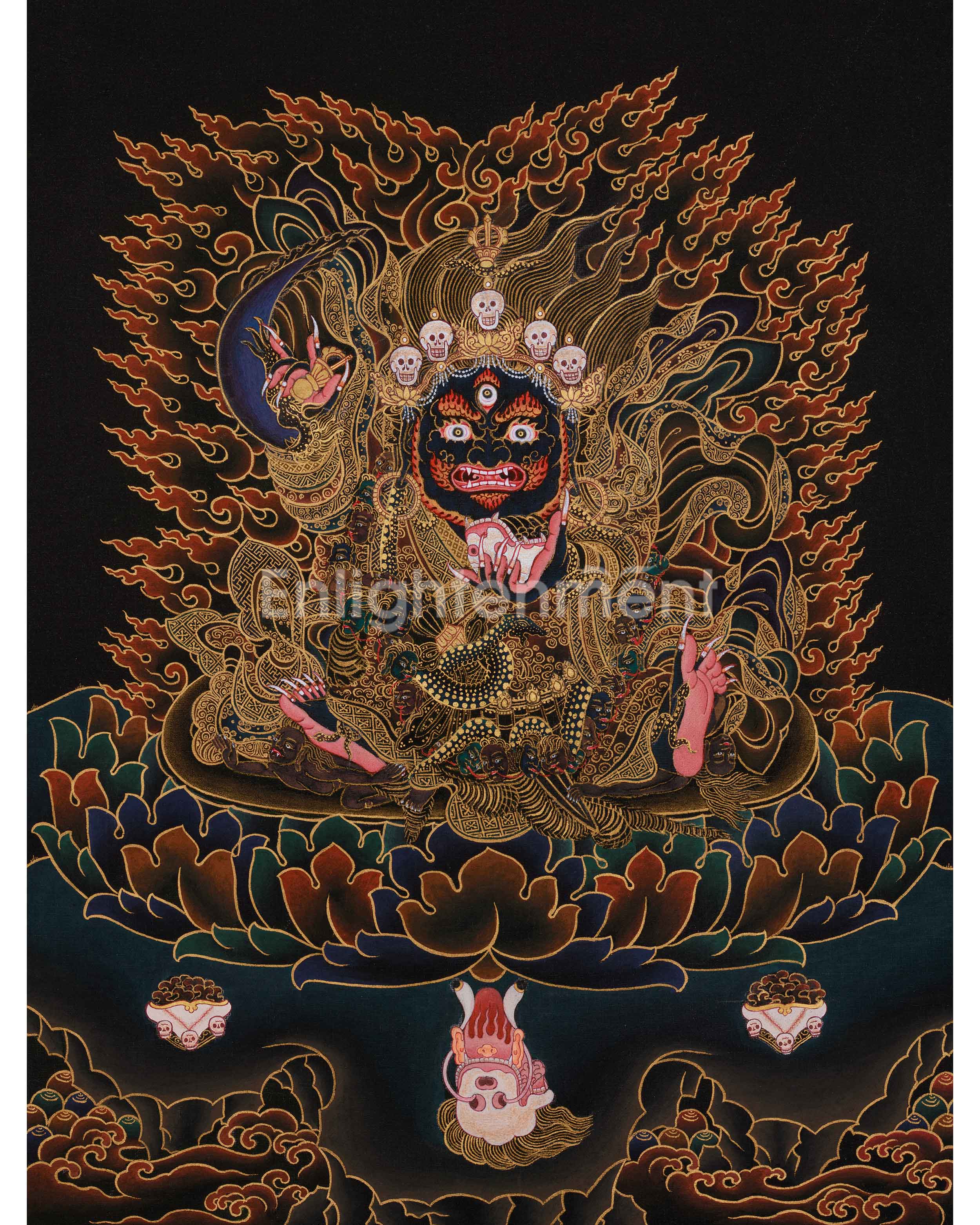 Wrathful Mahakala Bernagchen Thangka