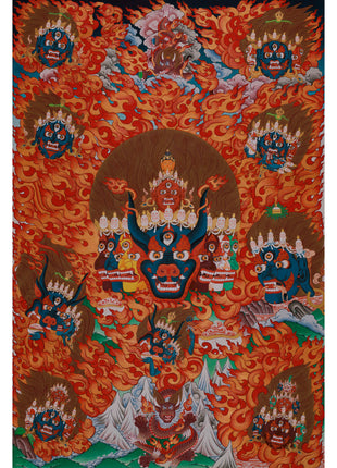 Yamantaka Head Thangka 