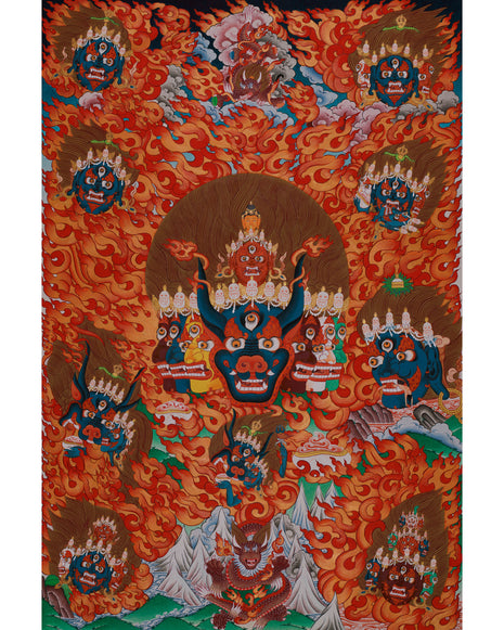 Yamantaka Head Thangka 