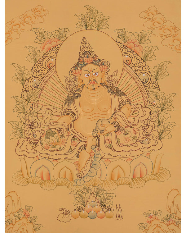 Yellow Dzambala Thangka