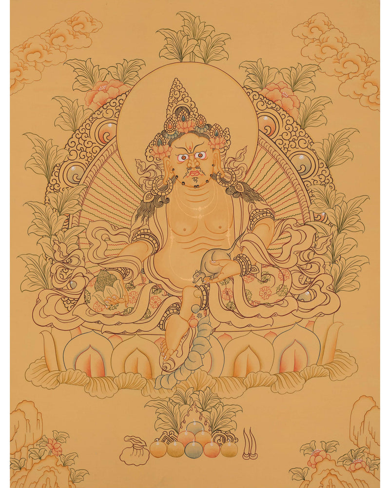 Yellow Dzambala Thangka