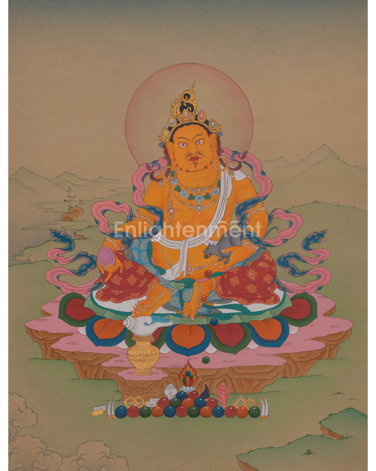 Yellow Dzambhala Sacred Artwork 