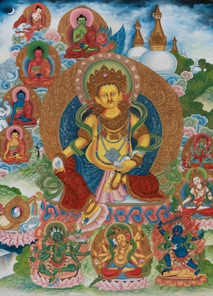 Yellow Dzambhala The Wealth Deity Thangka