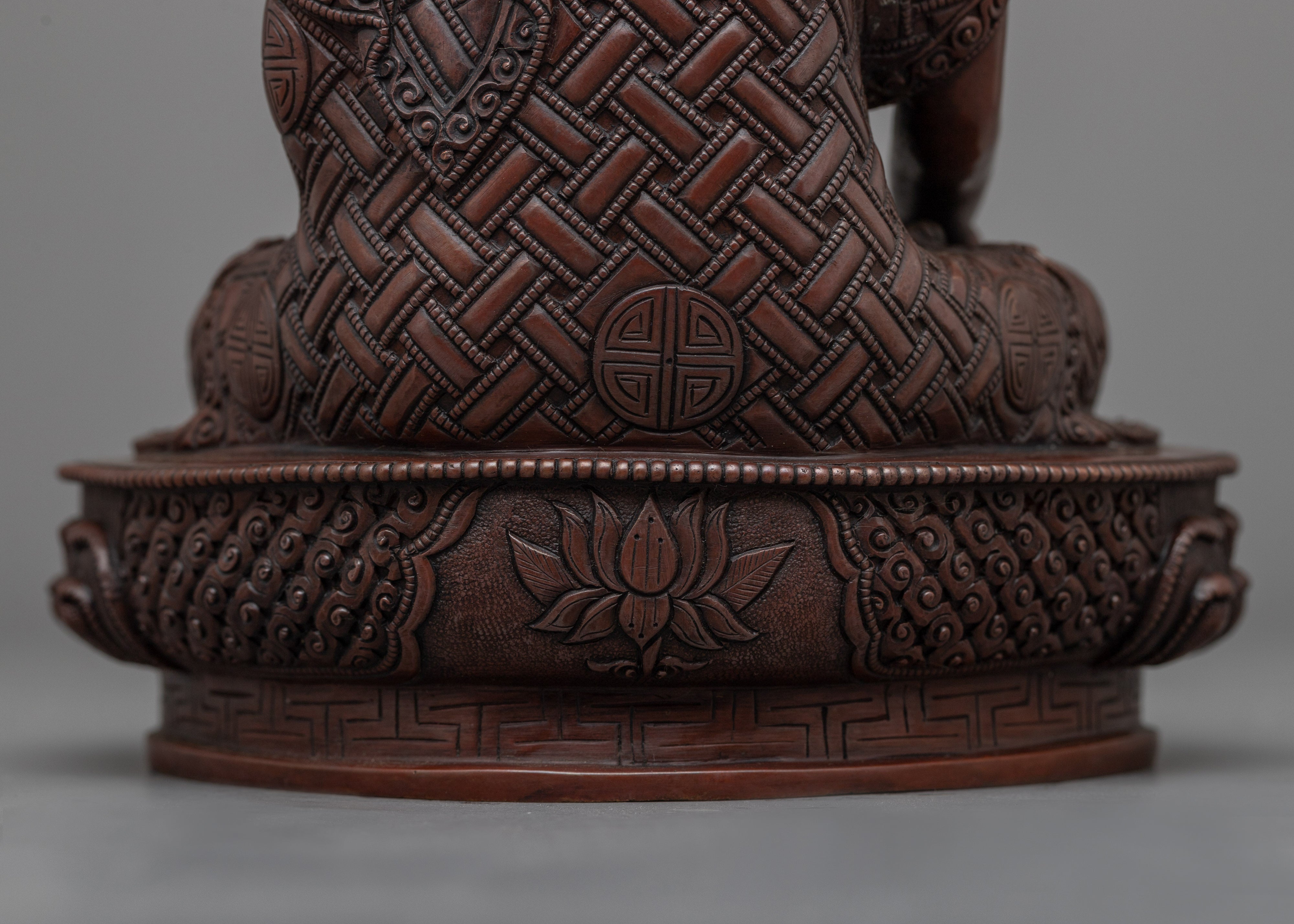 Śākyamuni Buddha Statue | Oxidized Copper Artisanal Craftsmanship