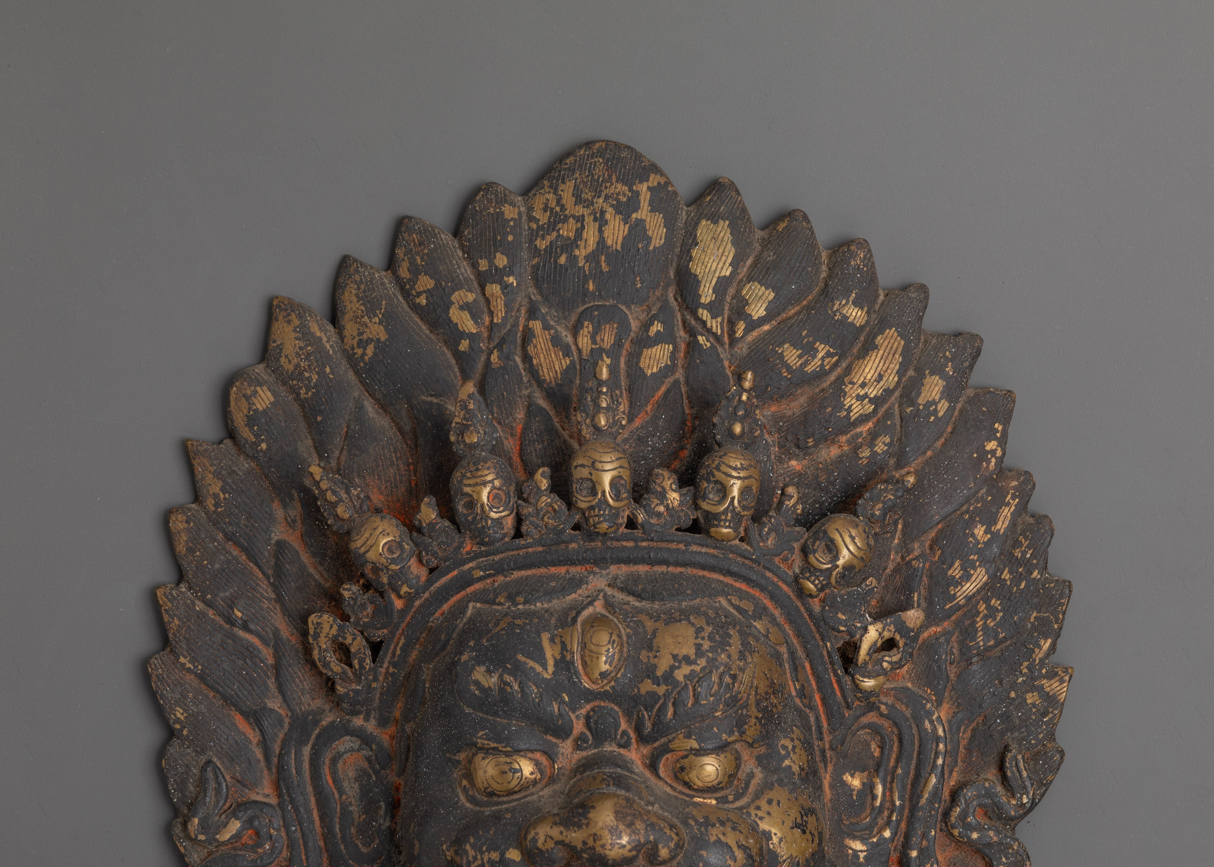 Brass Bhairav Wall Hanging | Tibetan Buddhist Wall Art