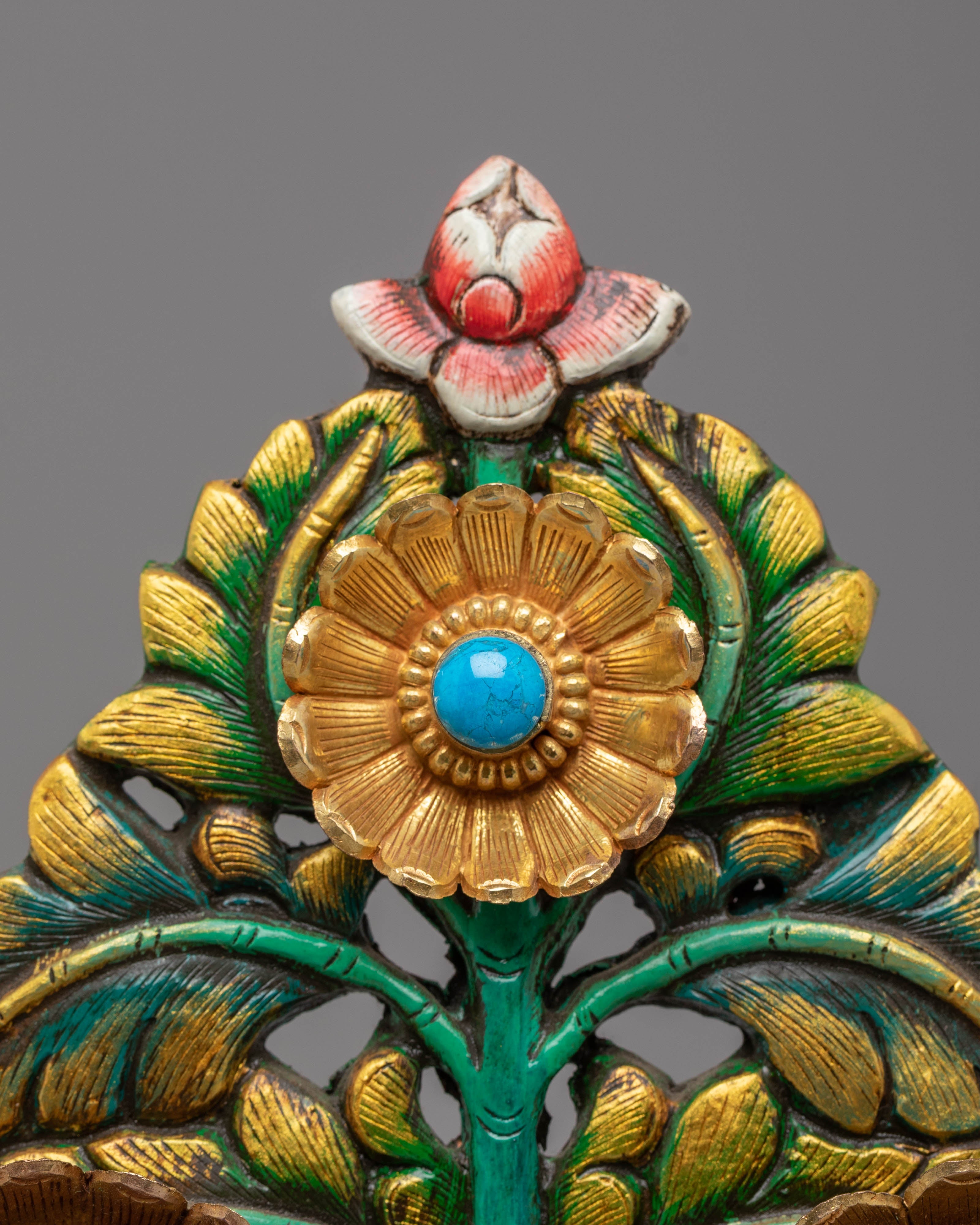 Spiritual Tibetan Torma Set | Sacred Buddhist Offering with Floral Ornament