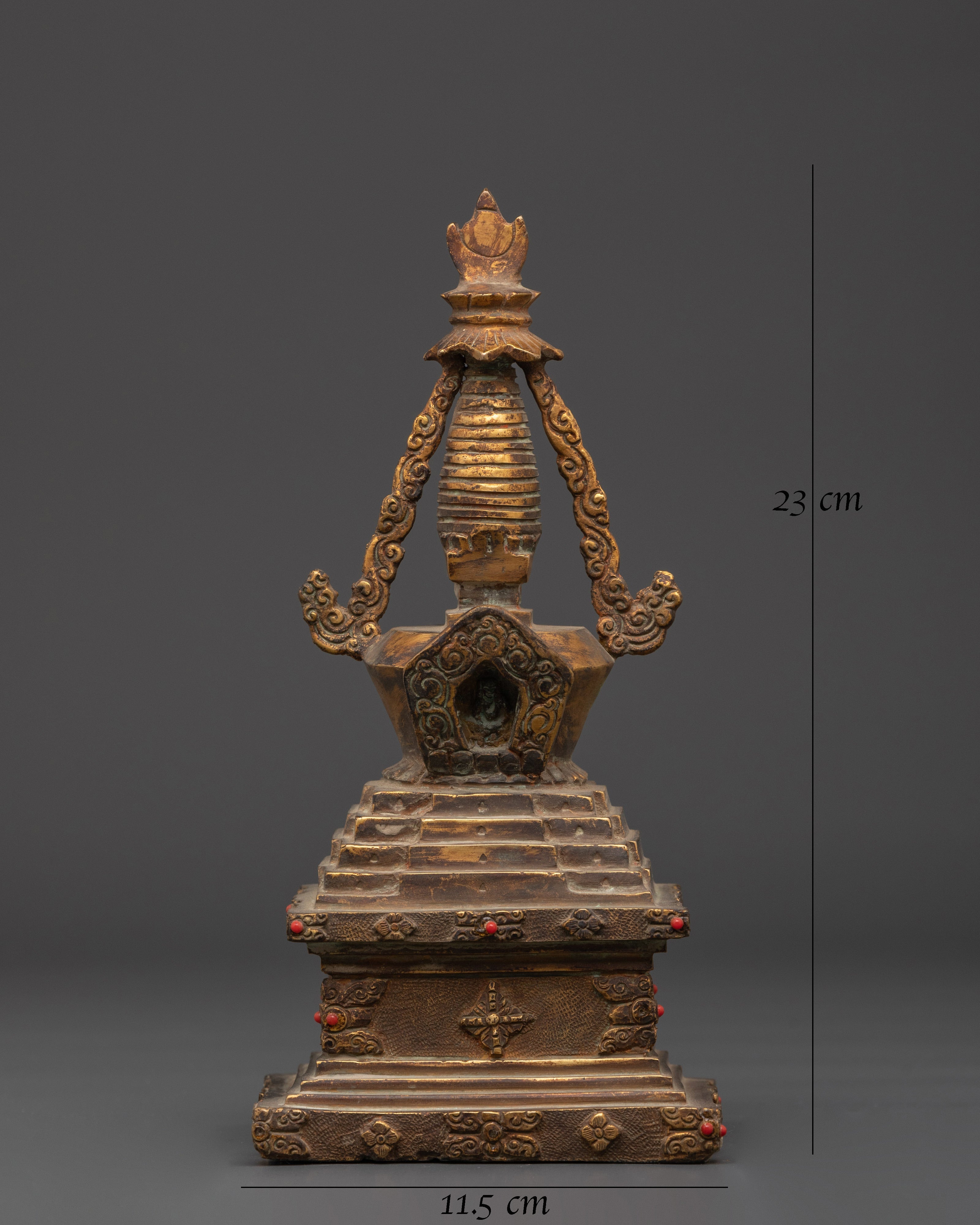 Handcrafted Buddhist Stupa Statue | Sacred Spiritual Artifact for Meditation
