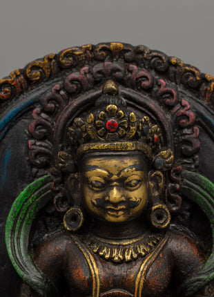 Hand-Painted Dzambhala for Dharma Statue | Buddhist Wealth Deity