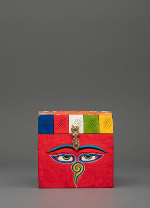  Wooden Box with Buddha Eyes