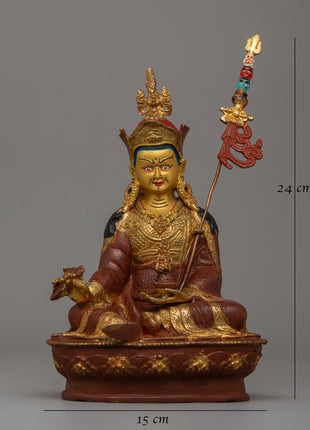 Tibetan Master Padmasambhava Statue | Sculpture for Spiritual Shrine & Altars