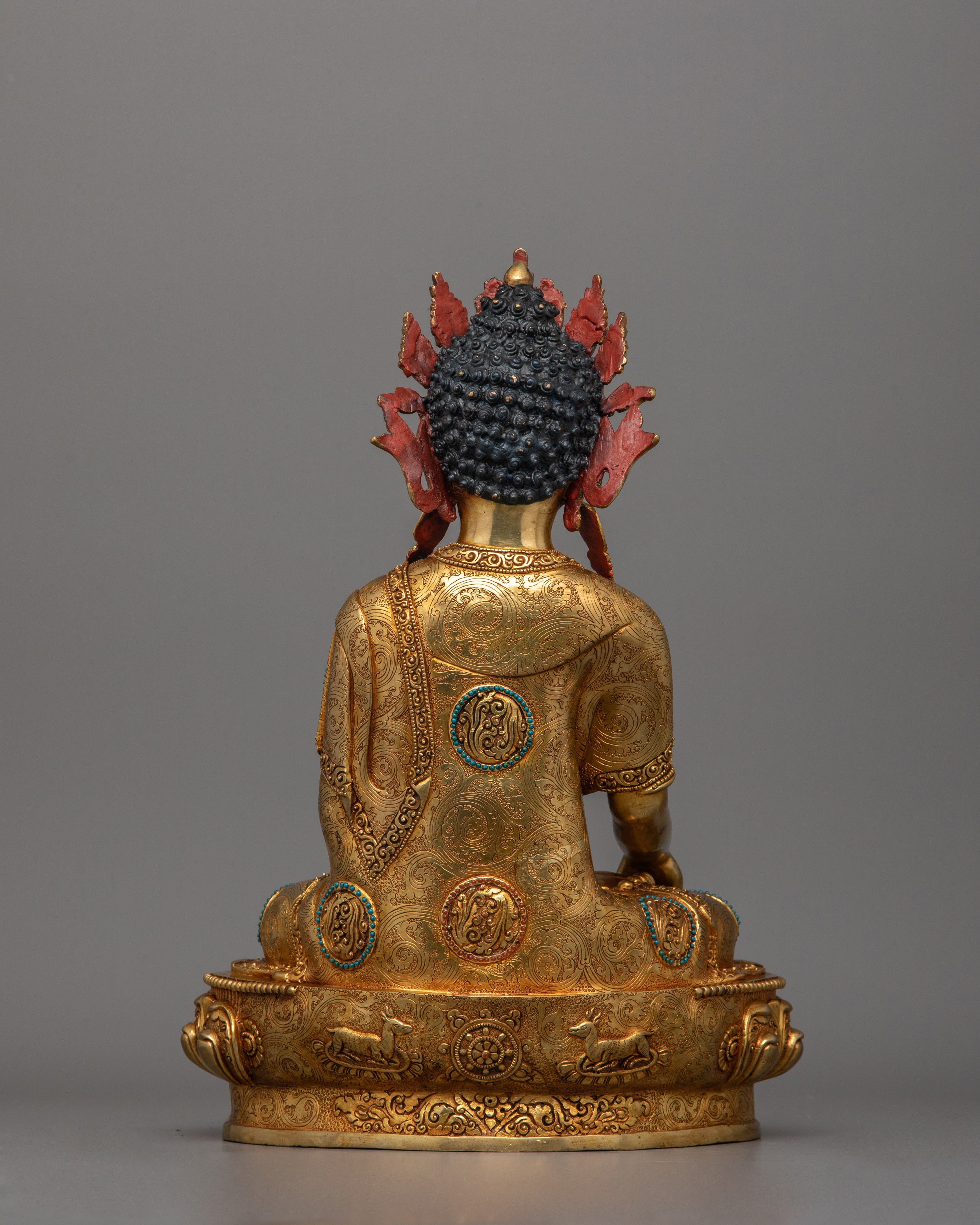Crown Enlightened Namo Shakyamuni Buddha Statue | Fine Himalayan Asian Artwork