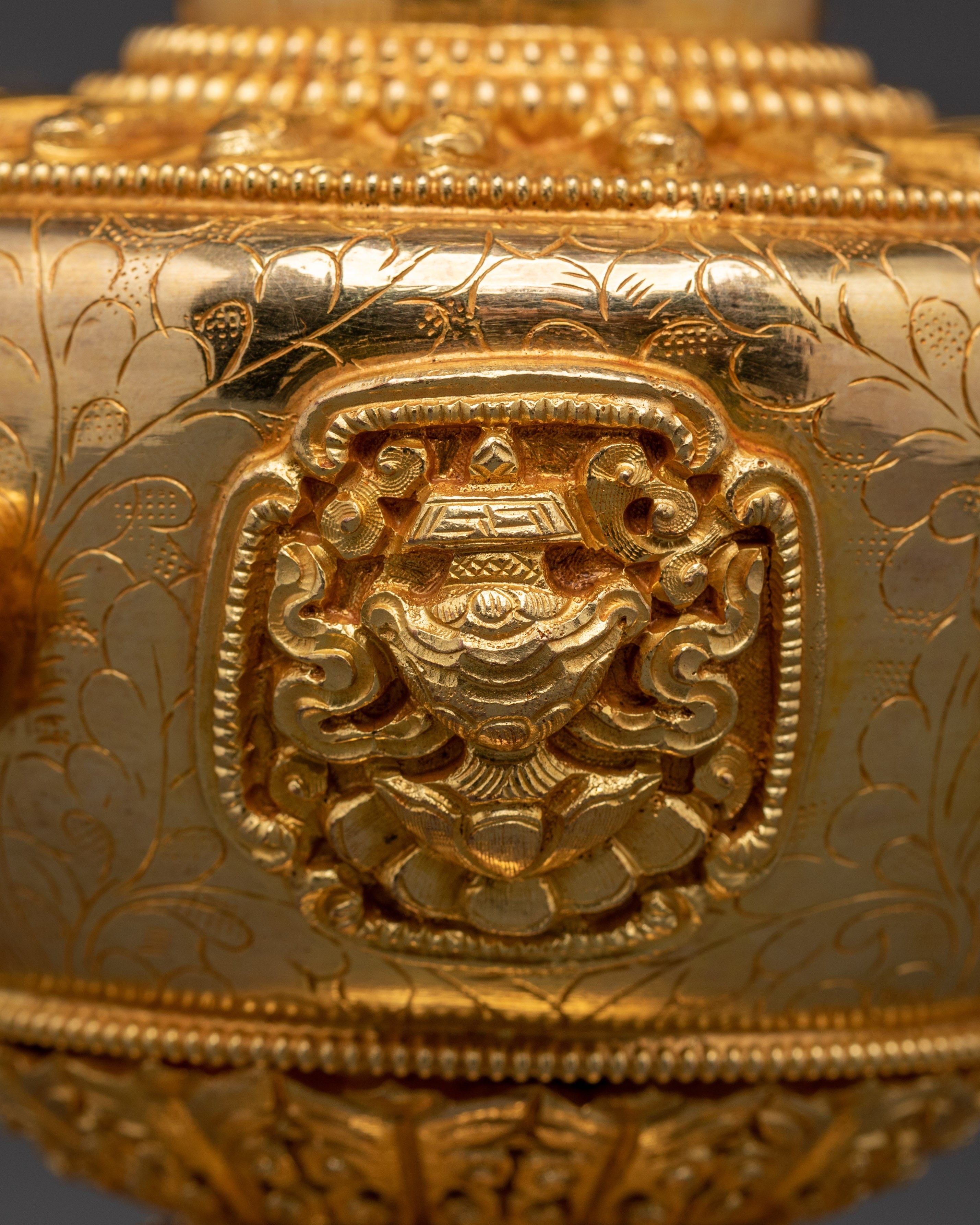 Flower Vase for Ritual Offering | Gold Plated Copper Vase