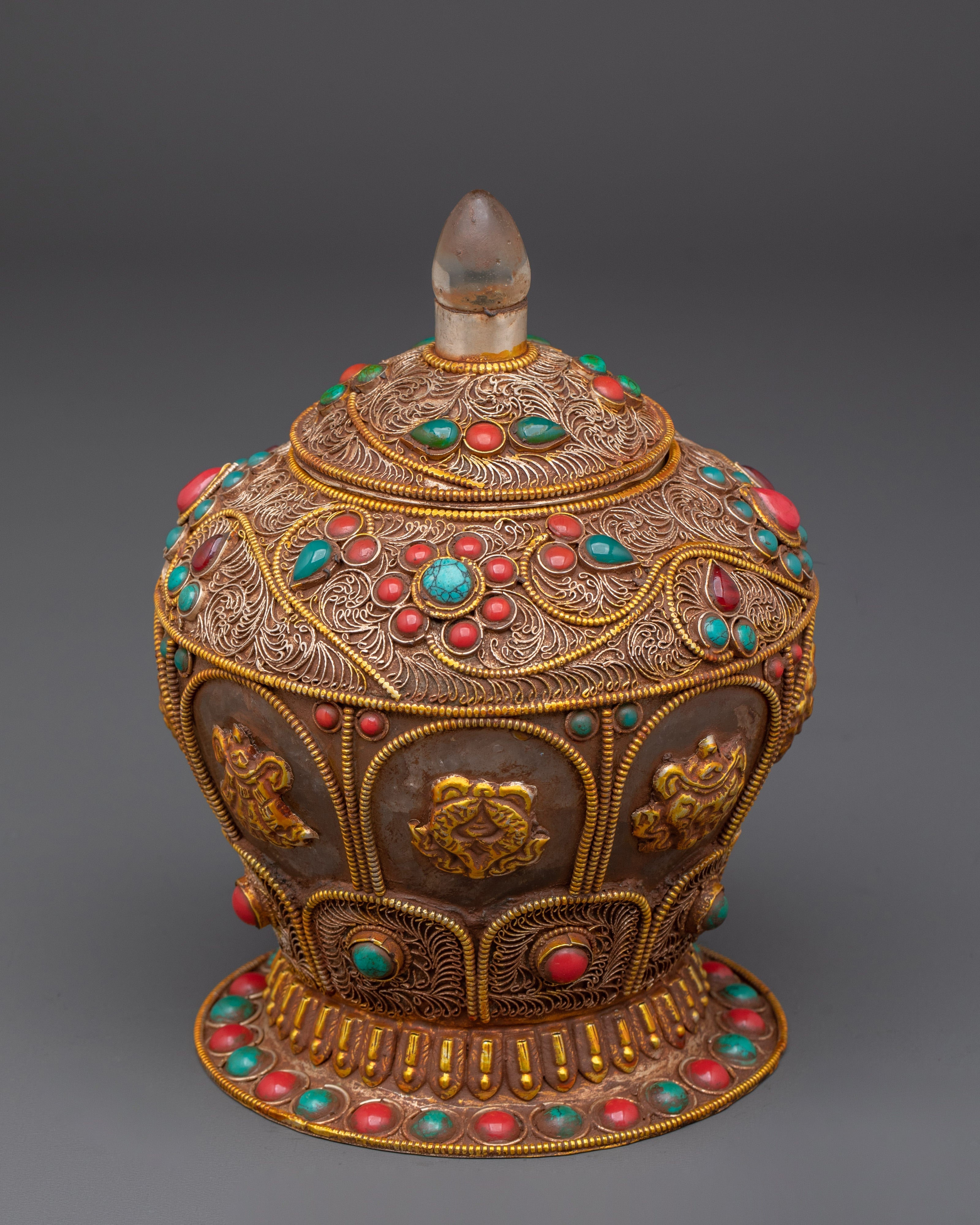 Sacred Rice Pot with 8 Auspicious Symbols | Spiritual Home Decor