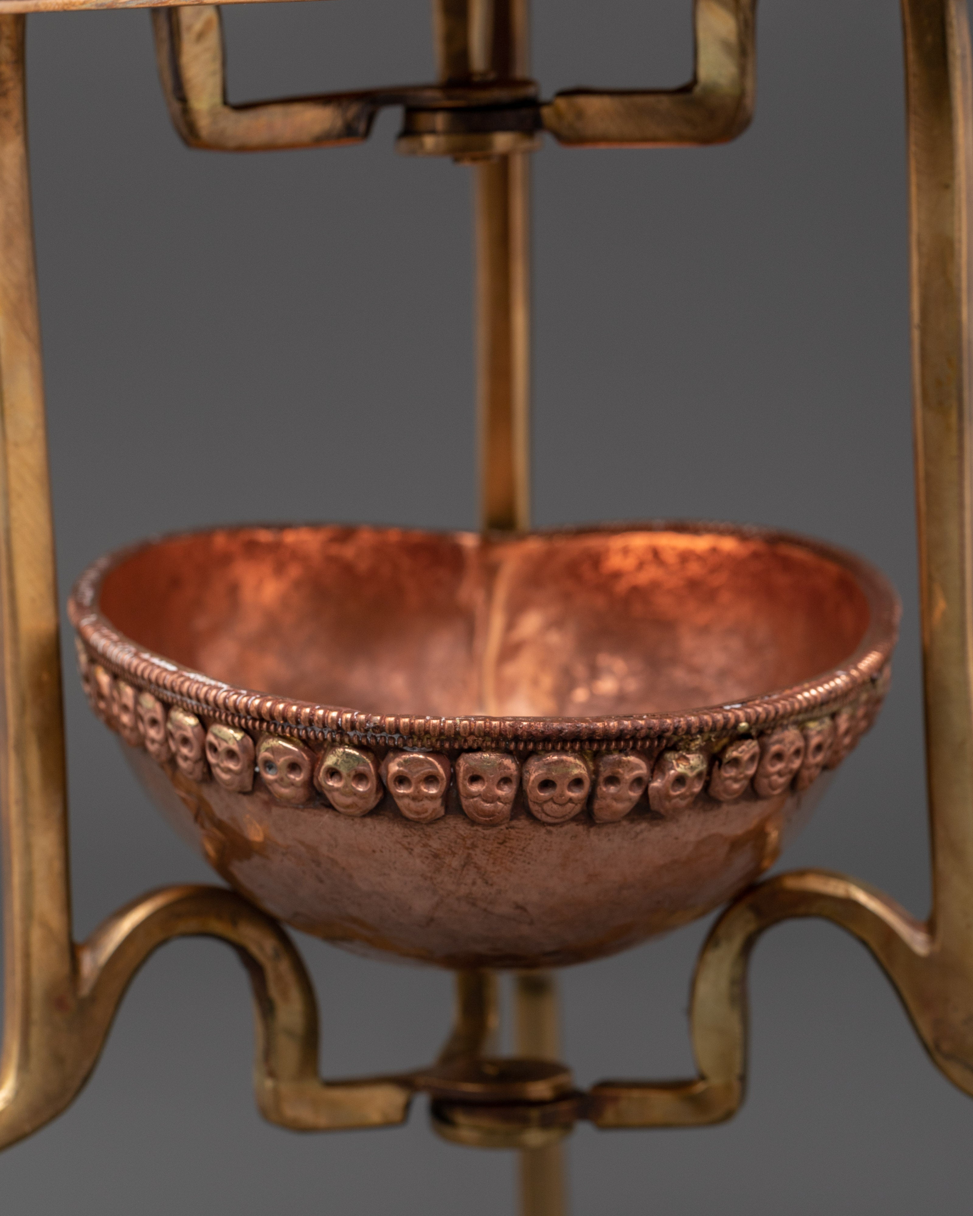 Ritual Kapala Star with Stand | Sacred Copper Artifact
