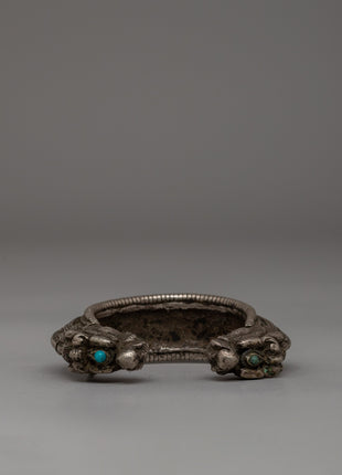 Old Stone Dragon Head Bracelet  | Intricate Dragon Design