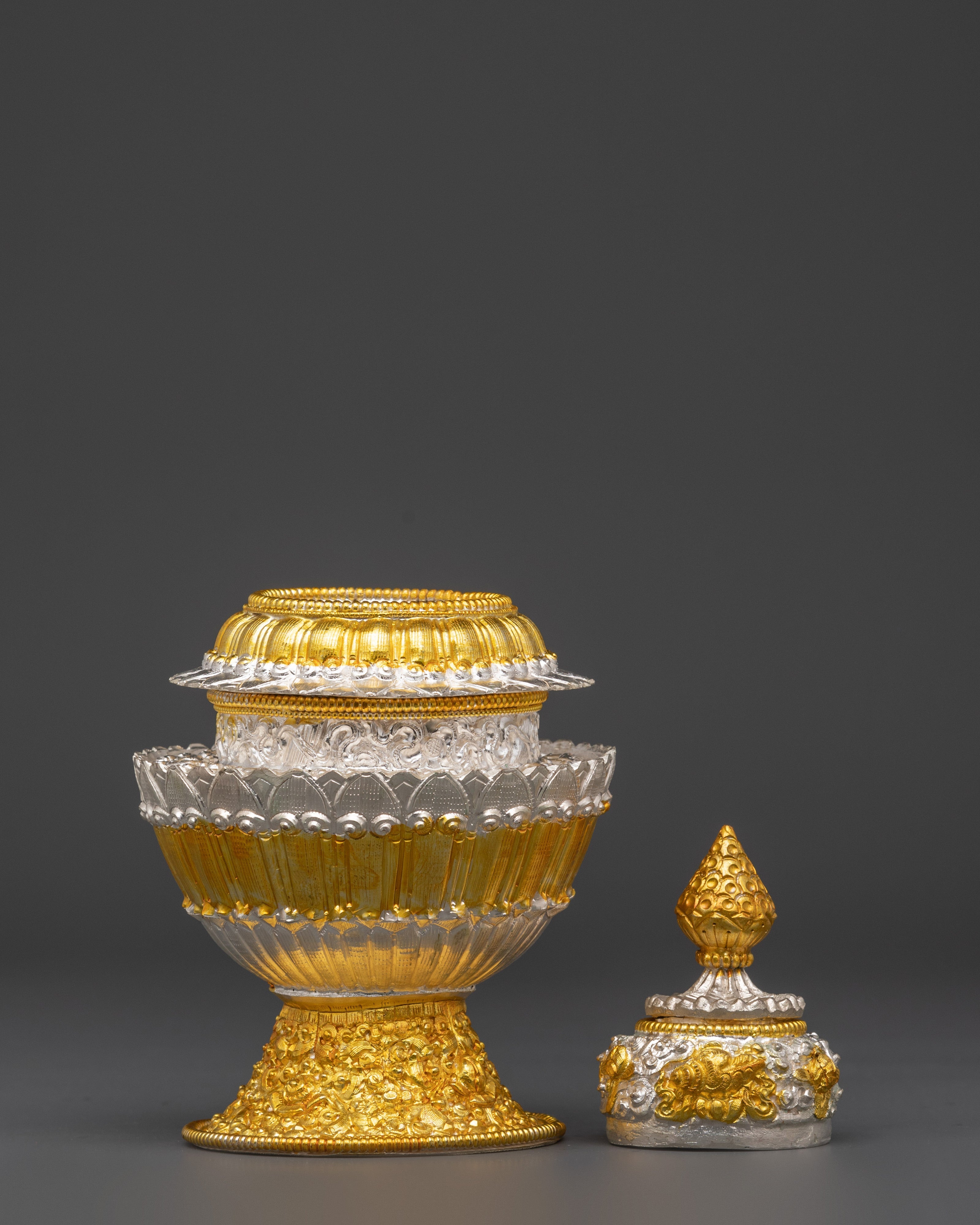 Handcrafted Nepalese Copper Rice Pot | Electro Gold & Silver Plated Design