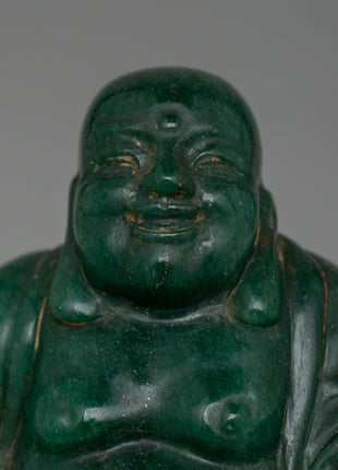 Jade Laughing Buddha Statue | Hand-Carved Original Jade Stone Art Work