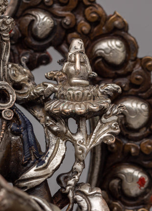 Oxidized Copper Maitreya Buddha of Future | 15cm Home Decor Statue