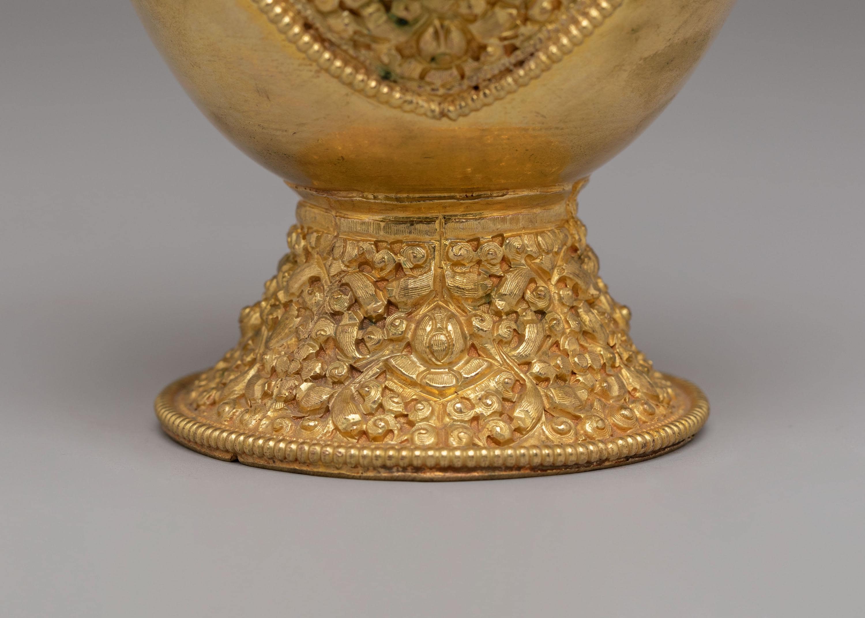 Handmade Tibetan Ritual Bhumba Set | Gold Plated Buddhist Ritual Vase | Sacred Vajrayana Offering Vessel for Meditation and Ceremonies