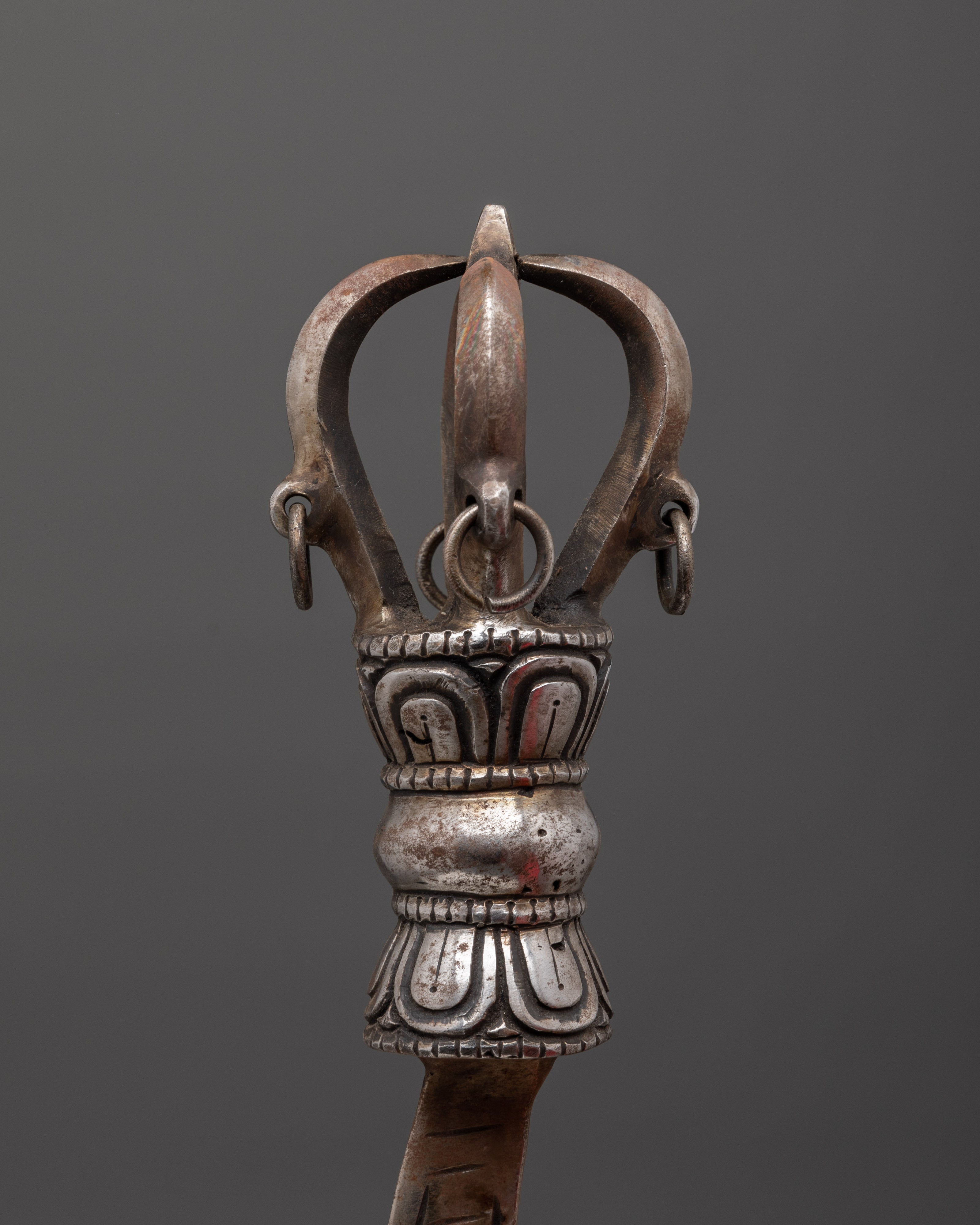 Iron Sword with Half Vajra | Handcrafted Ritual Blade