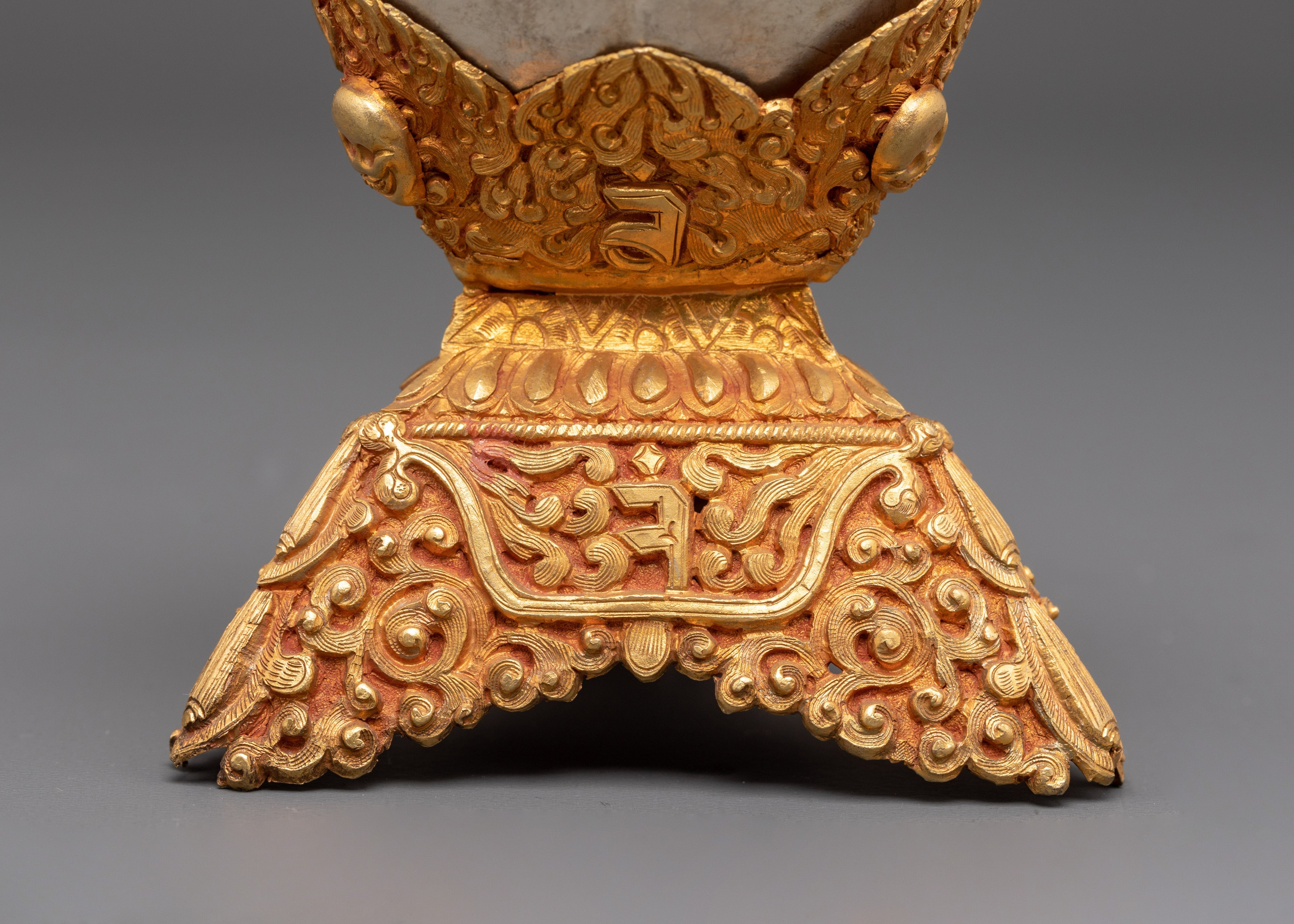 Handmade Gold Plated Kapala | Tibetan Ritual Skull Cup